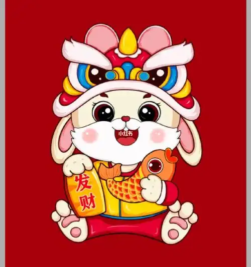 兔年吉祥物 兔年插画 卡通形象 喜庆兔子