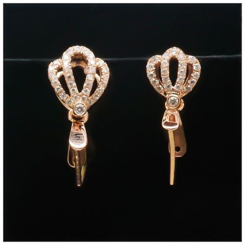 g18k金镶钻扣头瓜子扣水滴形满钻扣 g750翡翠扣 18k吊坠扣 au750