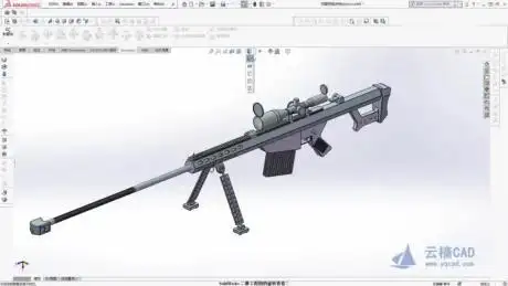 solidworks 通过巴雷特狙击枪讲解如何更改标准视图,模型