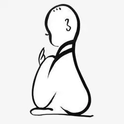 手绘简笔画小和尚