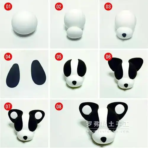 罗弗超轻粘土教程萌哒哒的哈士奇狗狗制作图解