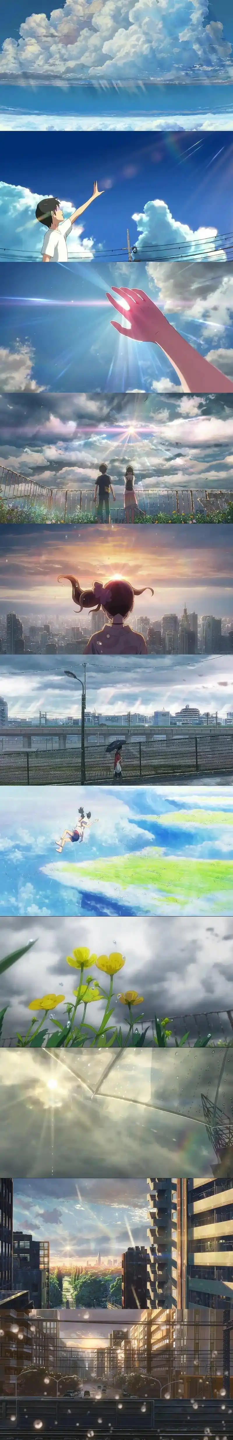 100种新海诚电影中的天空形态,这色彩和光影,在他的镜头下如魔法般