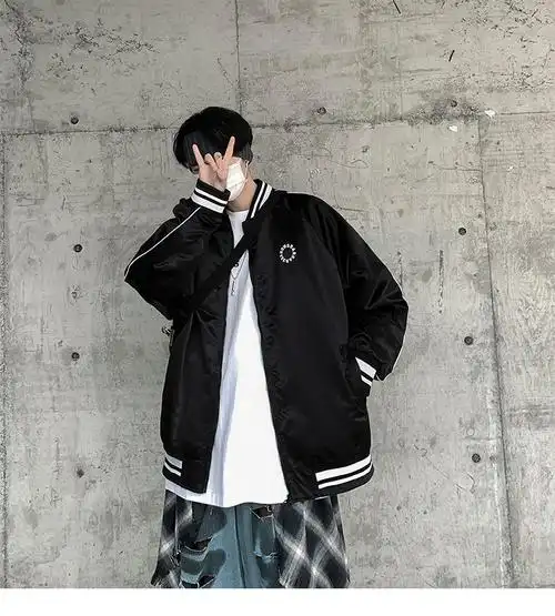 suntek美式街头外套高级感设计感暗黑系高街男孩穿搭炸街痞帅vibe棒球