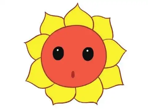 卡通向日葵简笔画画法步骤
