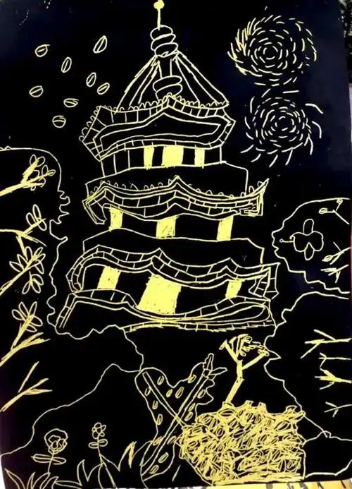 享画少儿艺术写生班孩子作品《乌塔》