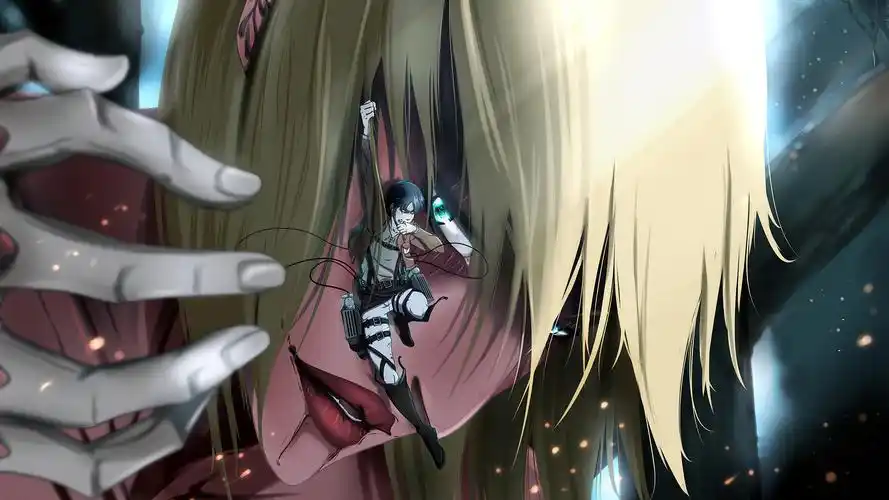 进击的巨人 亚妮 annie 女巨人 艾伦耶格尔 eren attack 4k壁纸