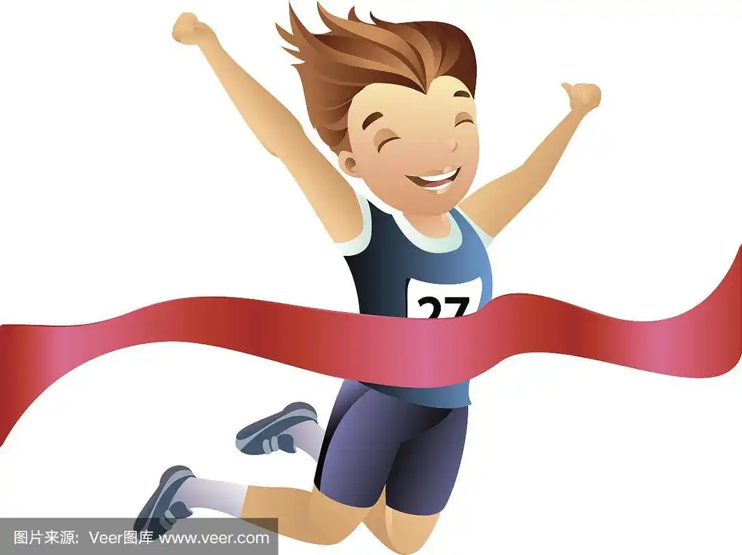 田径运动员,马拉松赛跑,卡通,绘画插图,终点线