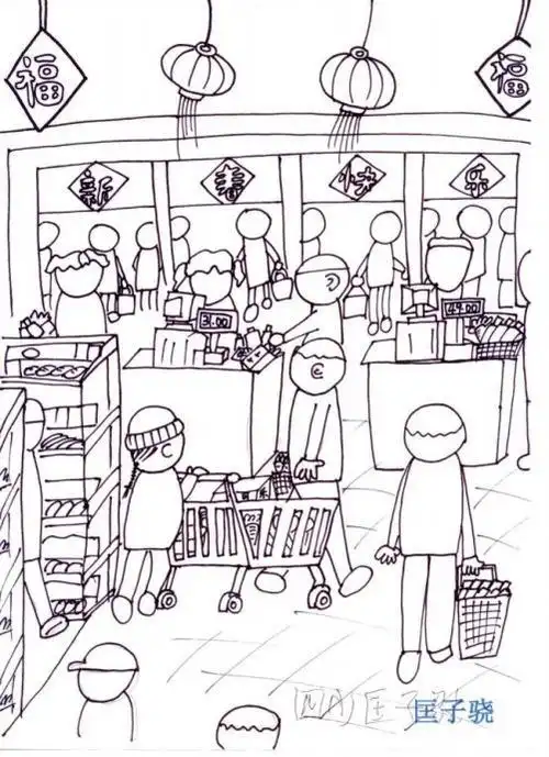 炒年货简笔画