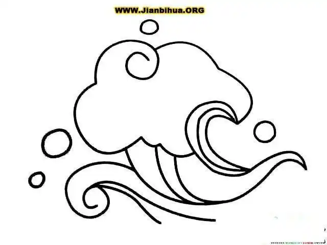 波涛简笔画图片