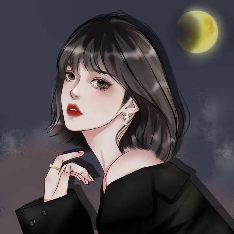 真人转漫画头像,高冷女神范,短发女孩,温柔可爱女头像,插画头像,ipad