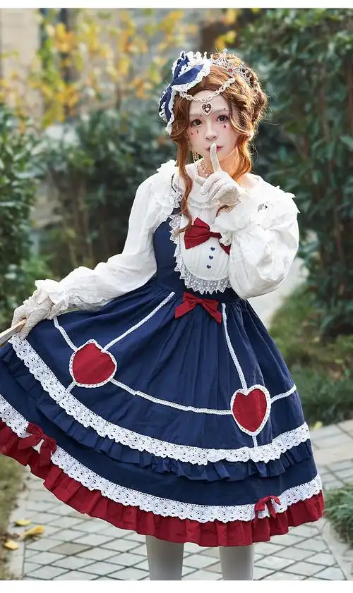 aey洛丽塔【小布丁】织锦园春夏新款可爱甜美lolita连衣裙jsk 黑(现货