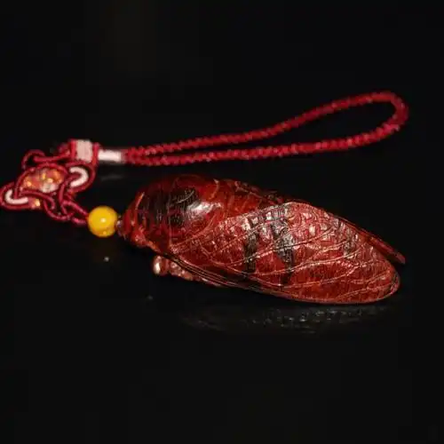 手工木雕刻印度小叶紫檀一鸣惊人蝉吊坠知了车挂手把件 小叶紫檀