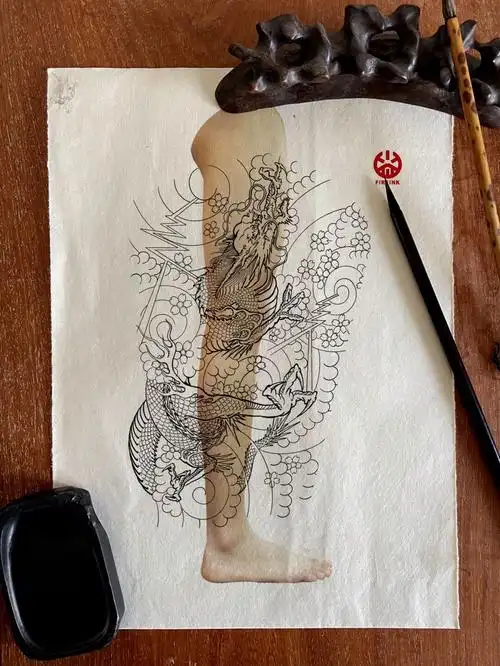 老传统花腿龙手稿设计