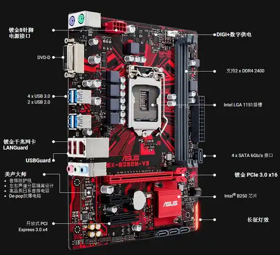 华硕(asus)200系列 b250m主板(工包)(intel b250/lga 1151)_主板_台式