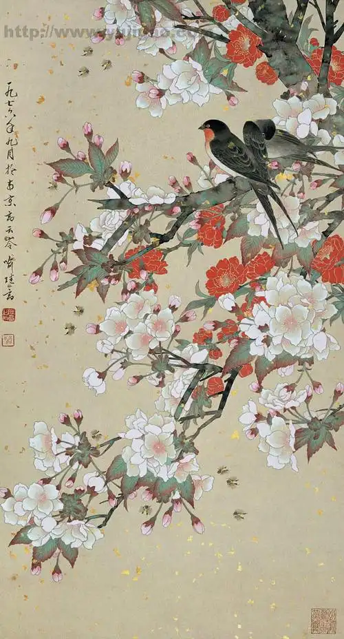 国画家喻继高工笔花鸟作品(3