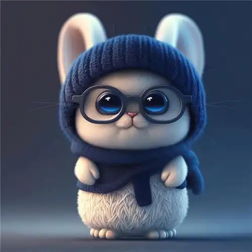 软萌可爱戴眼镜的兔子头像图片大全_动物头像_头像屋