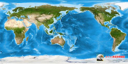 卫星世界地形地理地图 英文版壁画客厅卧室装饰画芯海报 卫星世界地图