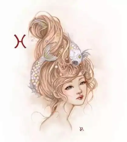 小葩画十二星座简笔画双鱼座