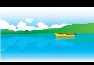 青山绿水矢量图