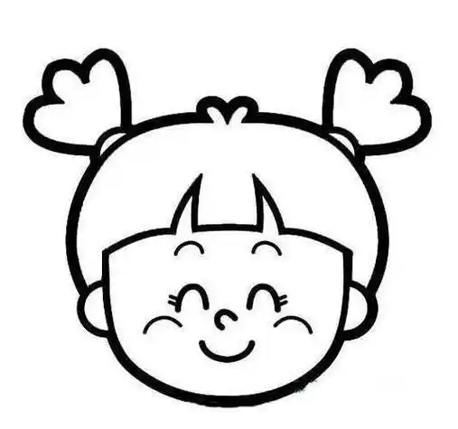 小女孩头简笔画漂亮可爱