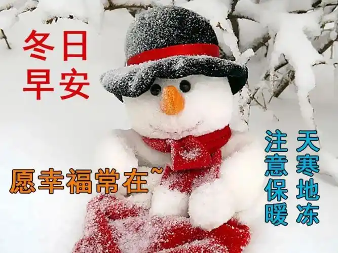 8张创意唯美的冬日天冷关心问候大家早上好图片带祝福语 聊天不用打字