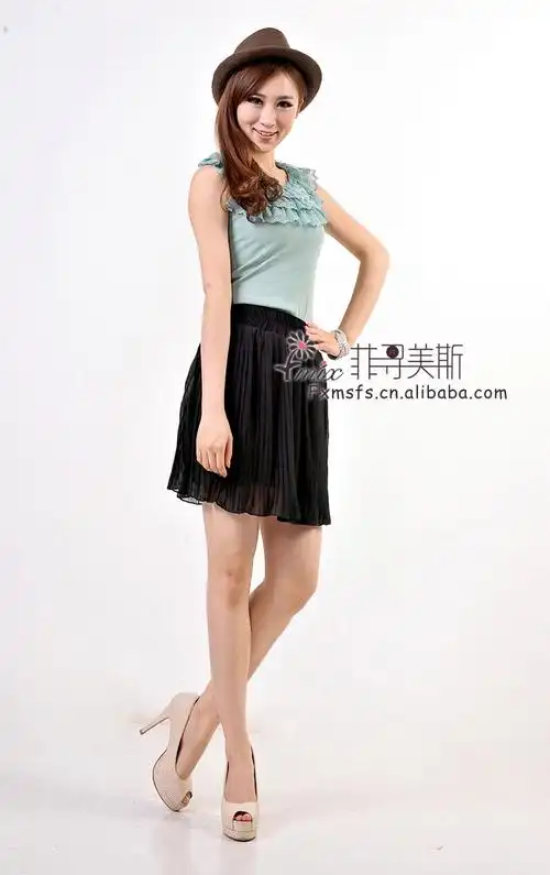 2012新款裙装夏季百搭纯色百褶雪纺半身裙短裙913