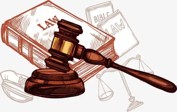 手绘风法律宝典法槌免抠素材免费下载_觅元素51yuansu.com