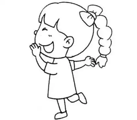黑白简笔画小女孩头像图片简笔画 好可爱的小女孩简笔画女孩头像抖音