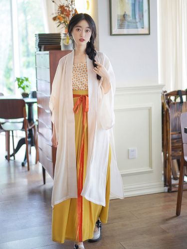 远山黛原创捻秋改良汉服女秋款日常通勤宋制长干寺褙子抹胸三裥裙