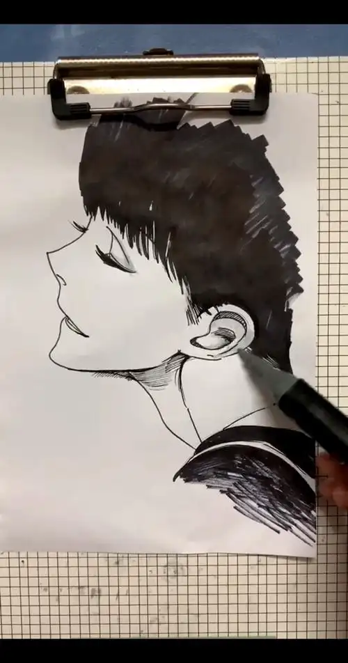 一般帅气男生侧脸怎样画呢?这样子画