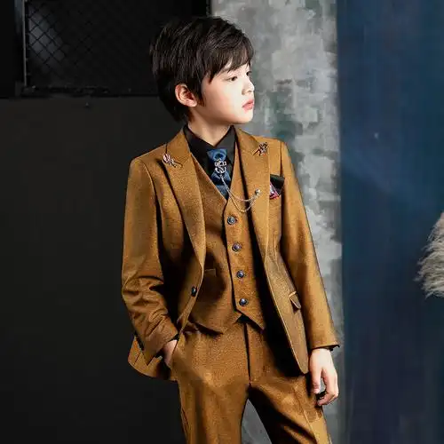 儿童西装男童花童西服套装英伦风小男孩主持人礼服西服