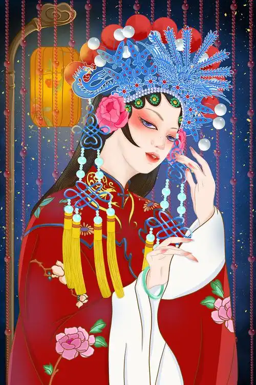 国风戏曲人物插画