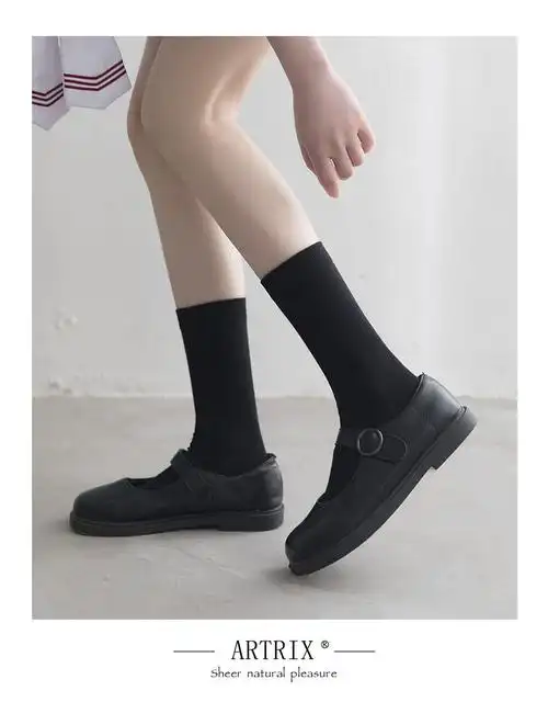 60jk袜子短女袜短袜中筒高筒袜子校服袜子制服白色黑色小腿袜学生袜