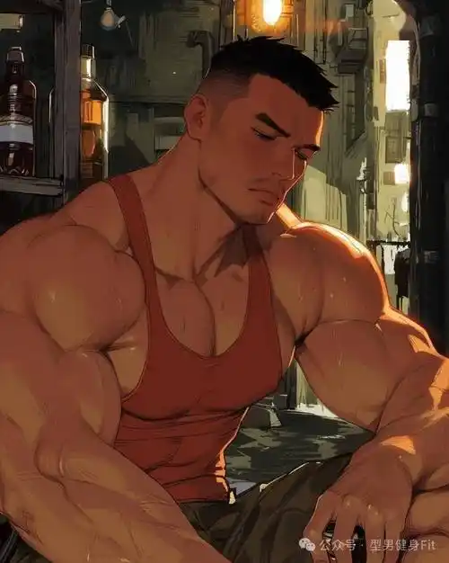 帅气的肌肉男插画