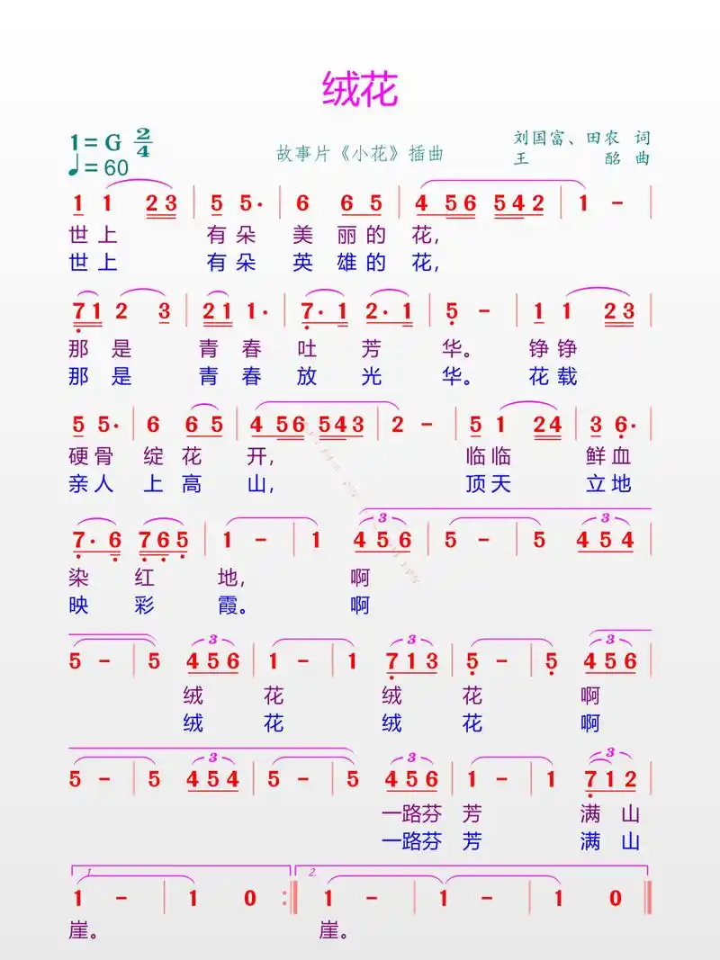 绒花简谱#乐动心声6月打卡