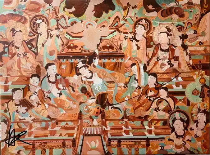 反弹琵琶 我爱敦煌壁画～ 描摹千年历史,浸染一尘烟沙.