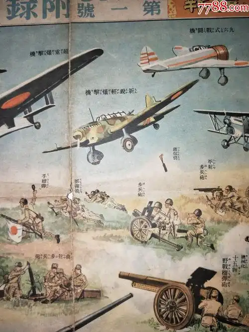 孤品!1940年印刷日本兵器大全!侵华资料!