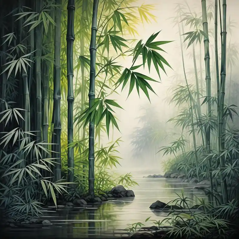 97竹影山水,绝美风景头像92 探索自然之美,以竹子与山水为主题,为