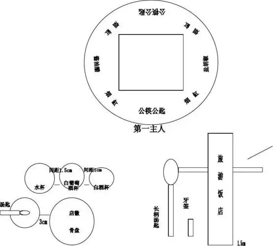 中餐宴会摆台平面示意图