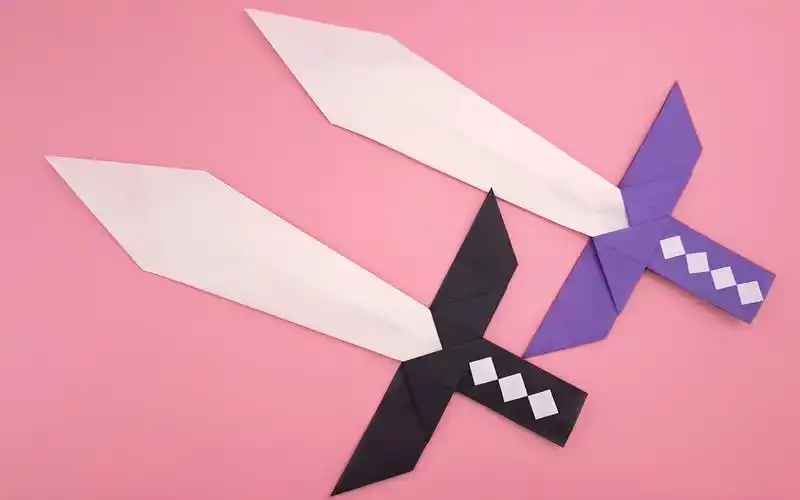 教你折帅气的宝剑,简单又好玩,手工diy折纸教学