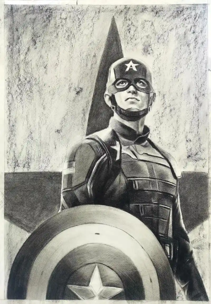 美国队长～～#画室日常 #素描 #一起学画画 #手绘 #同城 - 抖音