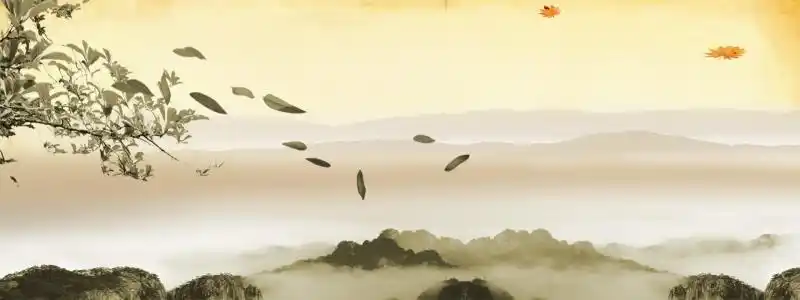 花瓣和山脉横幅风景图片