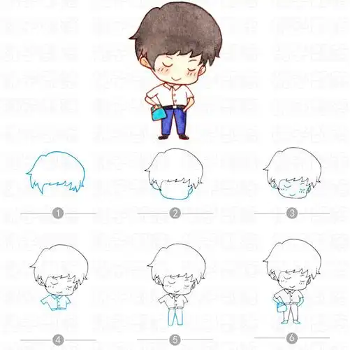 水彩风格的q版人物简笔画【可爱q版人物简笔画】