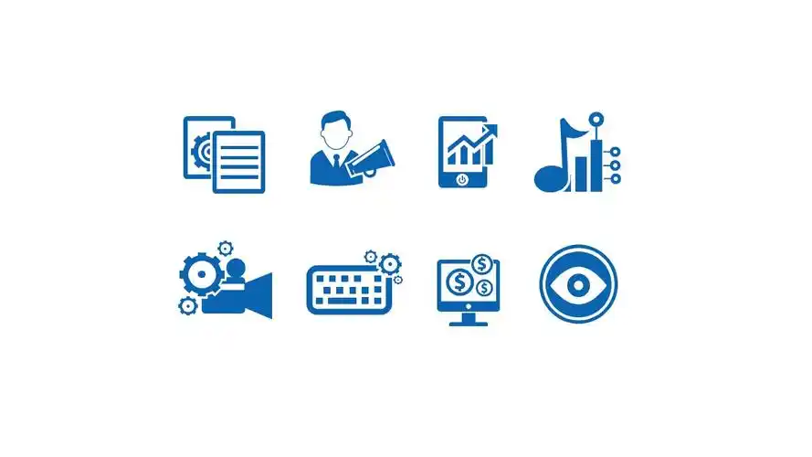 可编辑精致蓝色商务ppt小图标下载-ppt家园