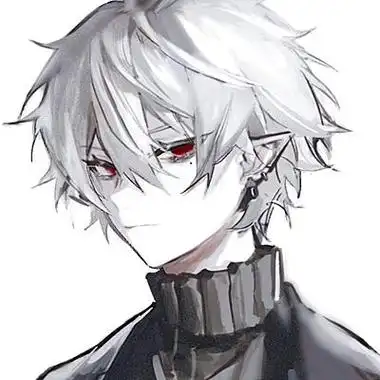 白毛红瞳男动漫头像男生头像