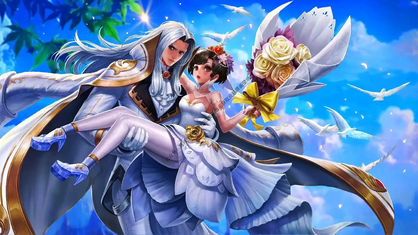 小乔周瑜情人节限定皮肤纯白花嫁限时抽奖返厂～#王 - 抖音