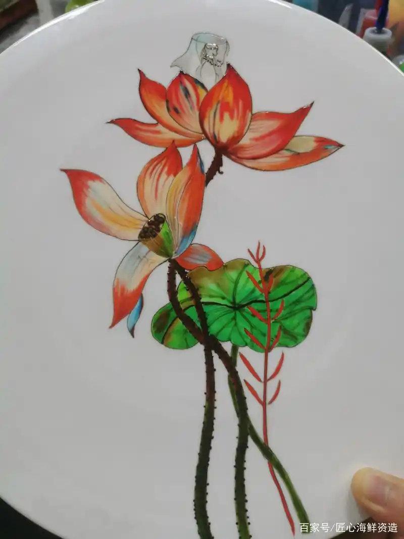 果酱画荷花步骤图