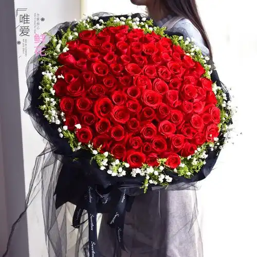 99朵红玫瑰花束鲜花速递同城乌鲁木齐新市区库尔勒银川花店送花