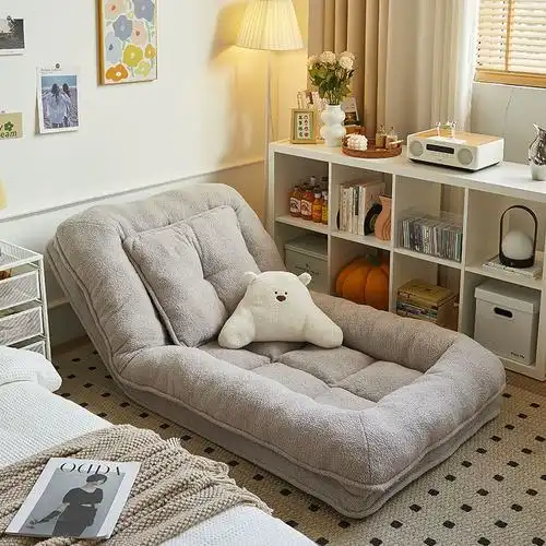 懒人沙发可爱少女卧室小沙发可躺可睡座椅床上靠背椅人类狗窝沙发