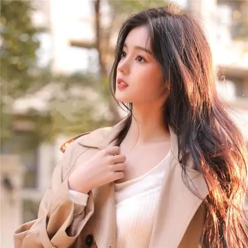 唯美穿风衣清纯女生头像图片